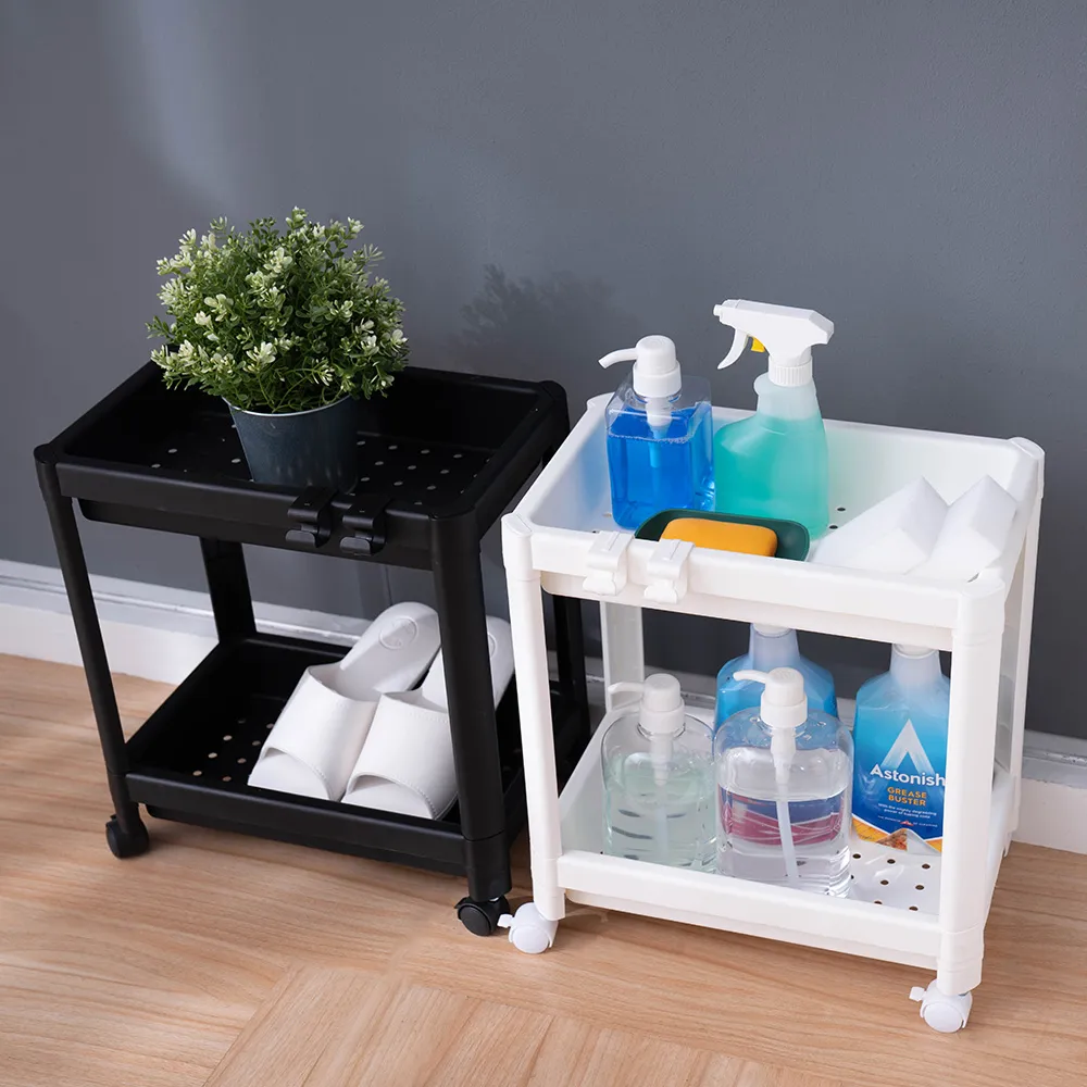 樂嫚妮 多用途三層架收納架附輪(黑/白)可選 歷史價格詳細信息