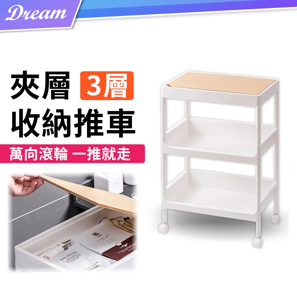 三層收納推車把手款(天空藍 43.5X33X82cm)[免運][大買家] 歷史價格詳細信息