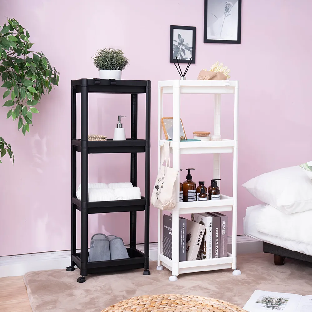 樂嫚妮 多用途三層架收納架附輪(黑/白)可選 歷史價格詳細信息