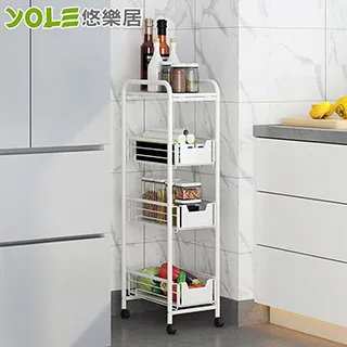 碳鋼金屬烤漆窄縫置物架冰箱縫隙架13CM臥室小推車廚房夾縫收納架-有家精品店 歷史價格詳細信息