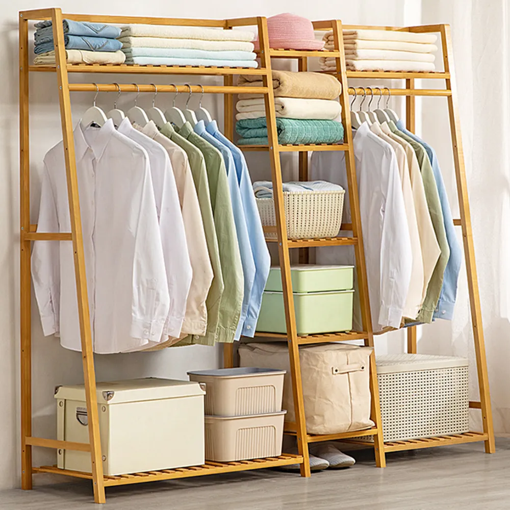 【HappyLife】楠竹製梯型開放式衣櫃/簡易衣櫃 (YV9896) 歷史價格詳細信息