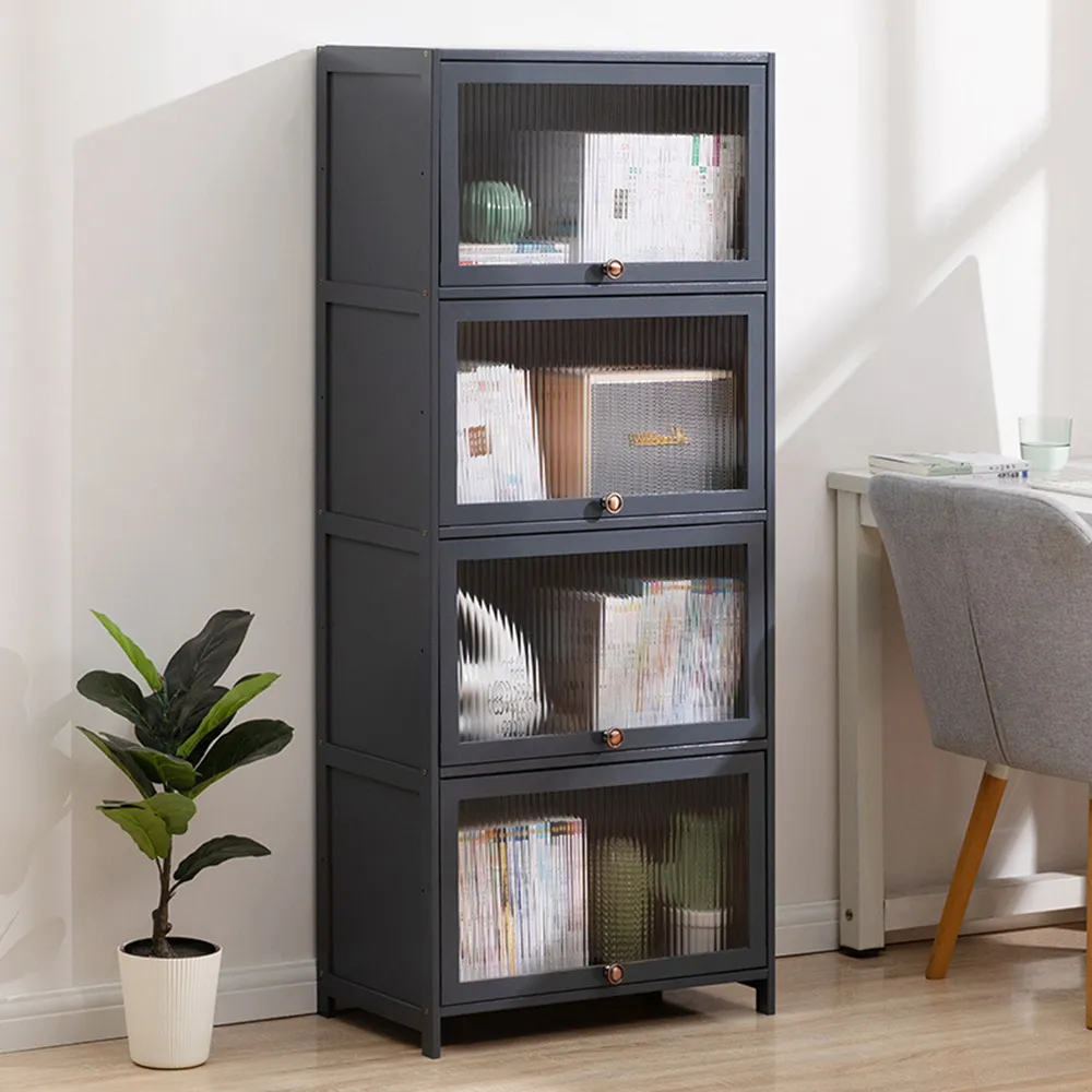 【HappyLife】沉穩深灰楠竹製餐櫥置物櫃/四層80cm (Y10623) 歷史價格詳細信息