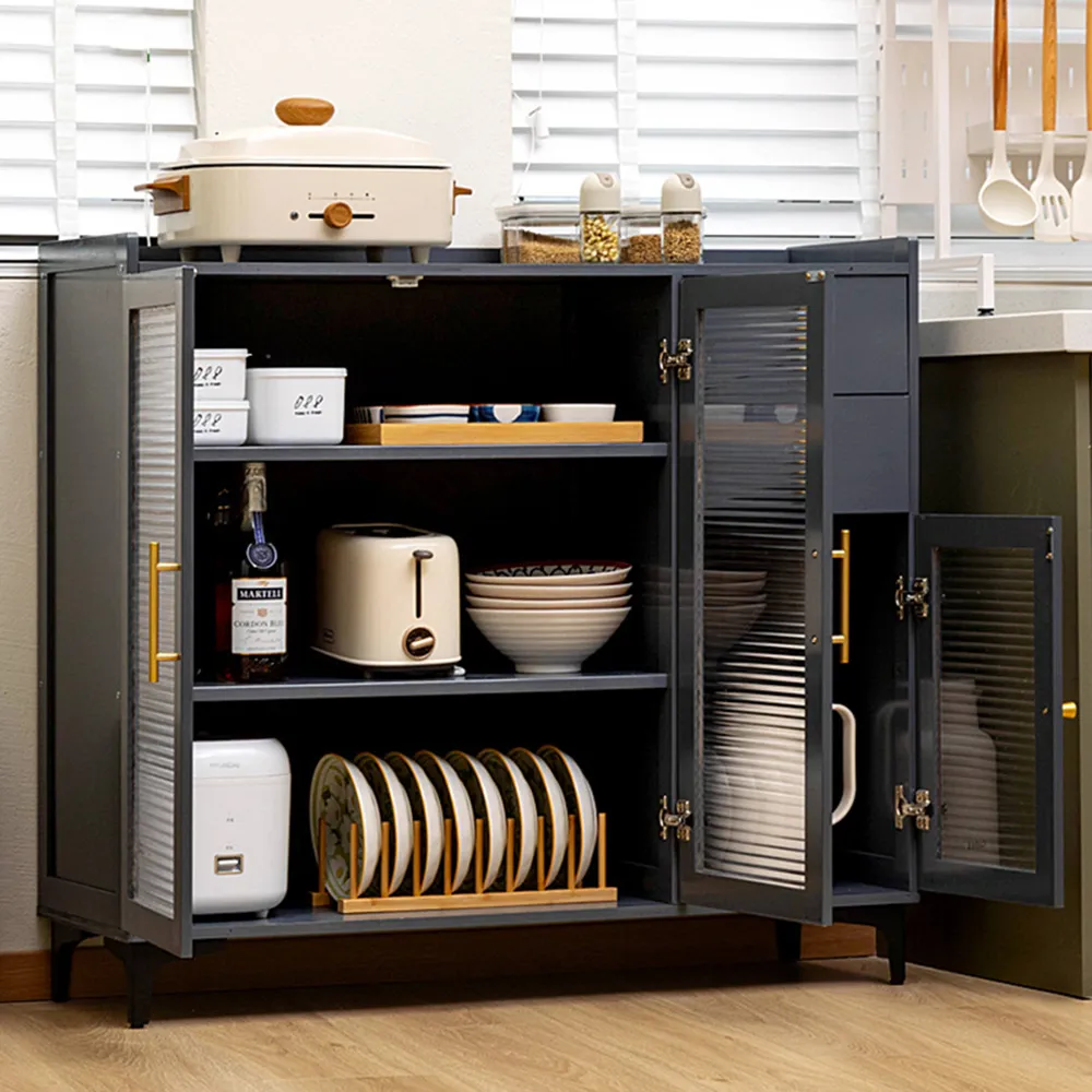 【HappyLife】沉穩深灰楠竹製餐櫥置物櫃/四層80cm (Y10623) 歷史價格詳細信息