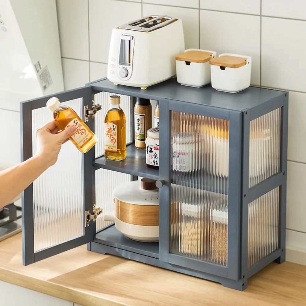 【HappyLife】楠竹製廚房檯面收納櫃/二層有層板45CM (Y10782) 歷史價格詳細信息