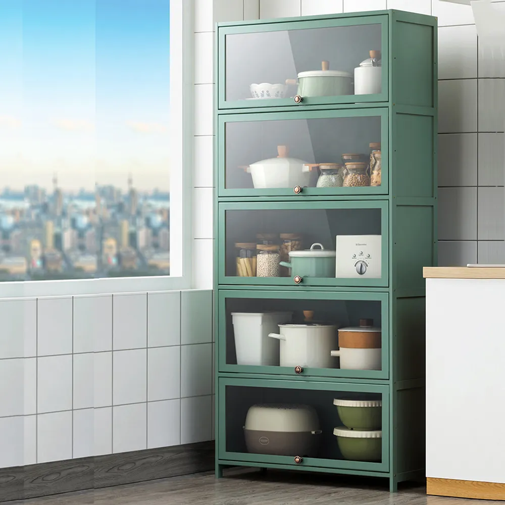 【HappyLife】楠竹製薄荷綠書櫃/廚房儲物櫃/雙門六層/寬60cm (Y10346) 歷史價格詳細信息