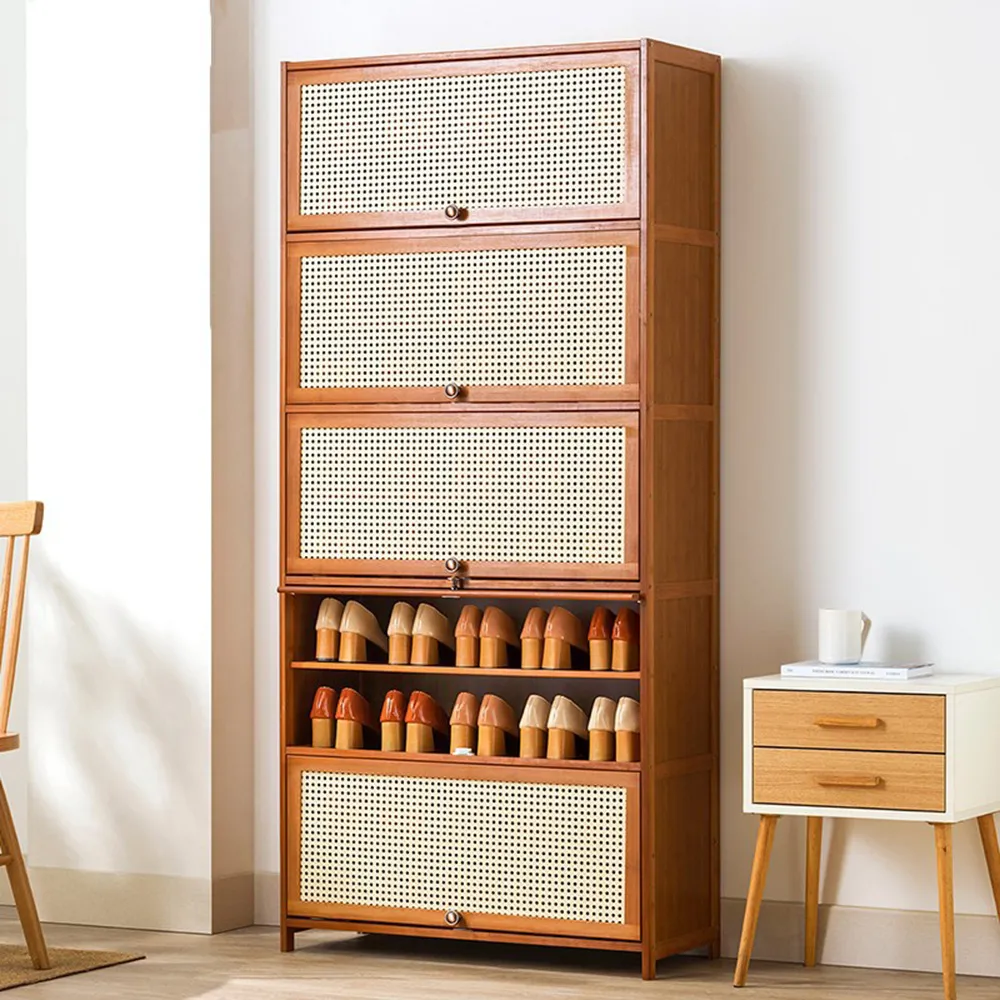 【HappyLife】仿編藤翻門鞋櫃/七層60cm (Y10516) 歷史價格詳細信息