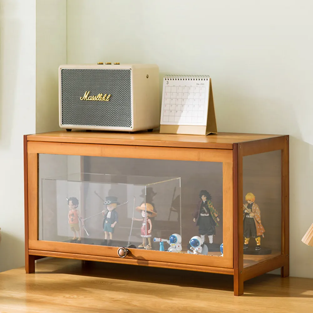 【HappyLife】楠竹製透明壓克力翻門展示櫃/三層80CM (Y10607) 歷史價格詳細信息