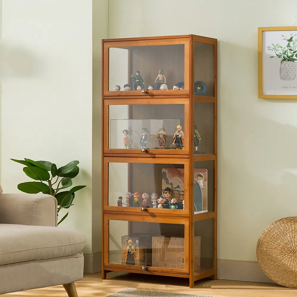 【HappyLife】楠竹製透明壓克力翻門展示櫃/三層80CM (Y10607) 歷史價格詳細信息