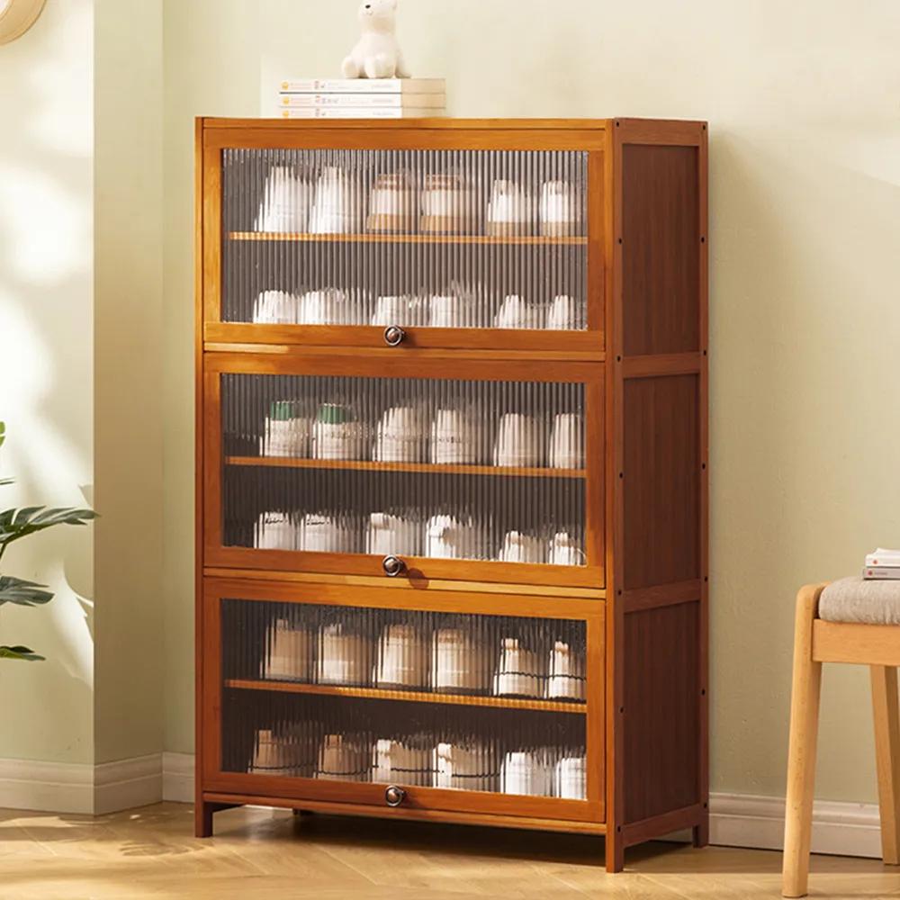 【HappyLife】楠竹茶色翻門鞋櫃/三層70cm (Y11236) 歷史價格詳細信息