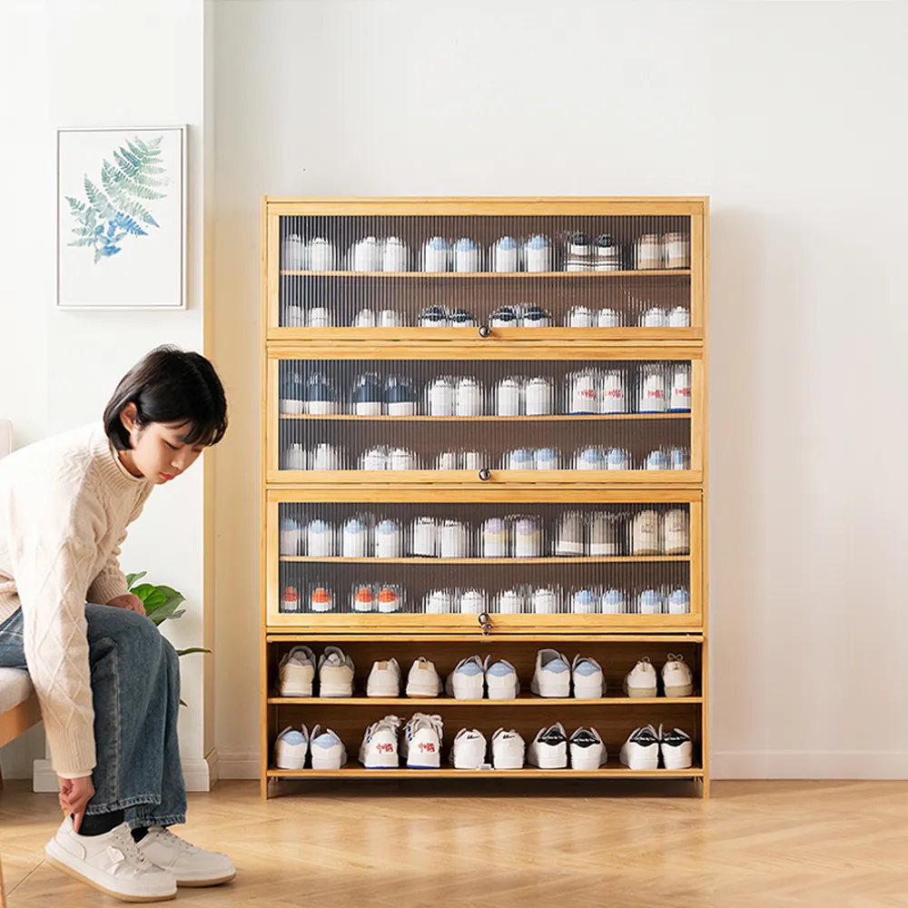 【HappyLife】楠竹翻斗鞋櫃/三門50cm (Y11226) 歷史價格詳細信息