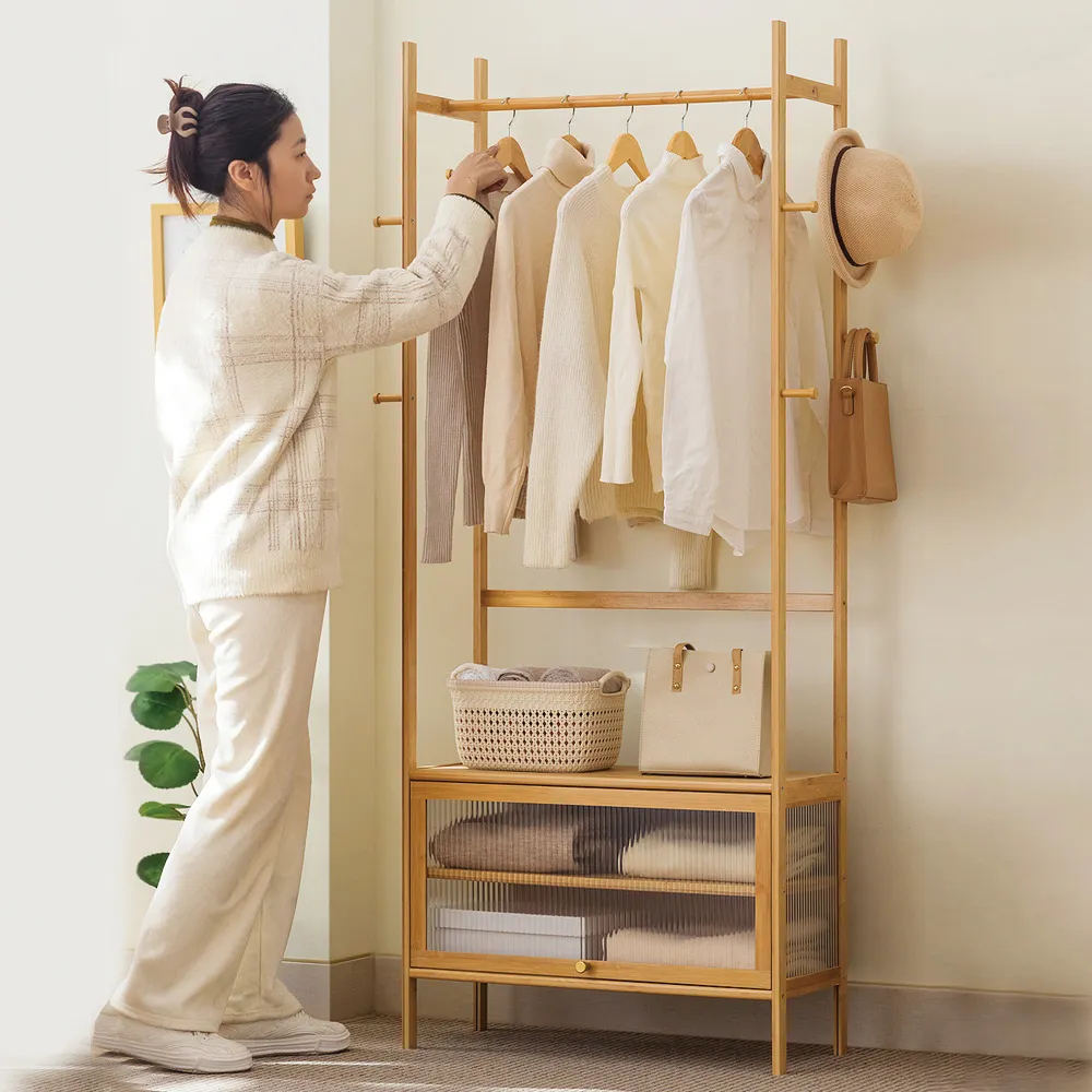 【HappyLife】楠竹製多功能衣帽架/長虹翻門/70CM (Y11142) 歷史價格詳細信息