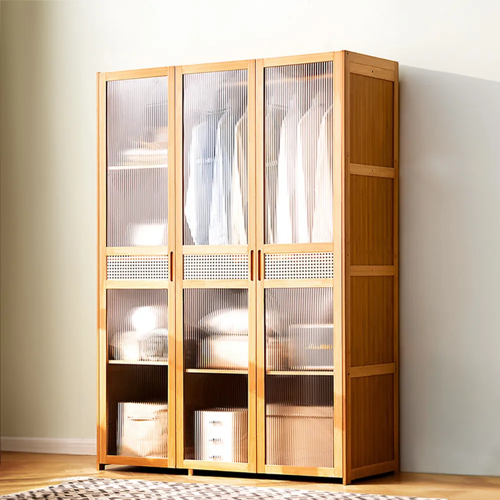 【HappyLife】楠竹雙門衣櫃/塑藤櫃門 (Y11229) 歷史價格詳細信息