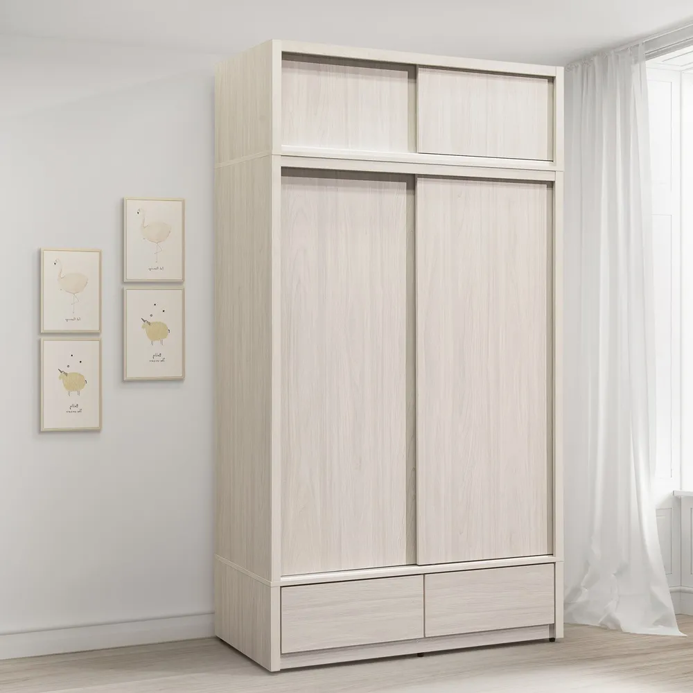 直人木業-極簡風白榆木120公分高被櫥滑門衣櫃加60公分開放櫃(220公分高) 歷史價格詳細信息