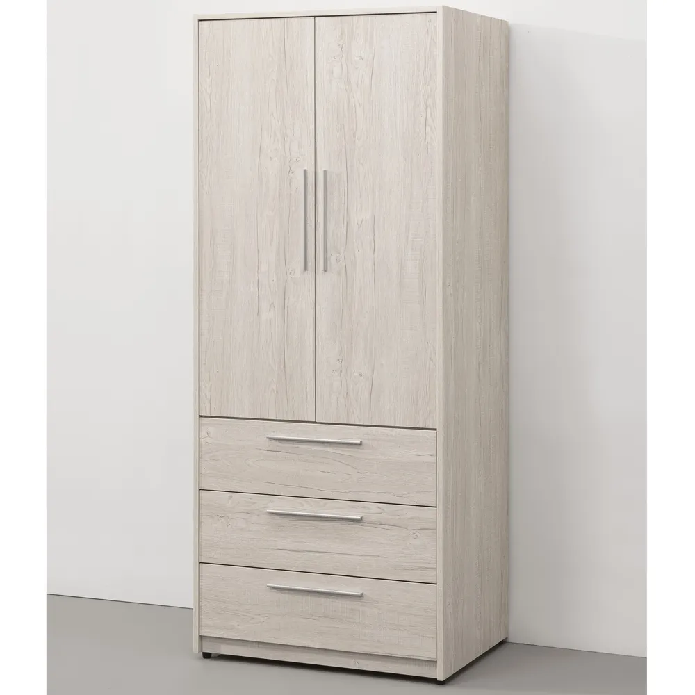 【直人木業】LEO北歐風80公分三抽衣櫃搭配40公分三抽衣櫃(加被櫃) 歷史價格詳細信息