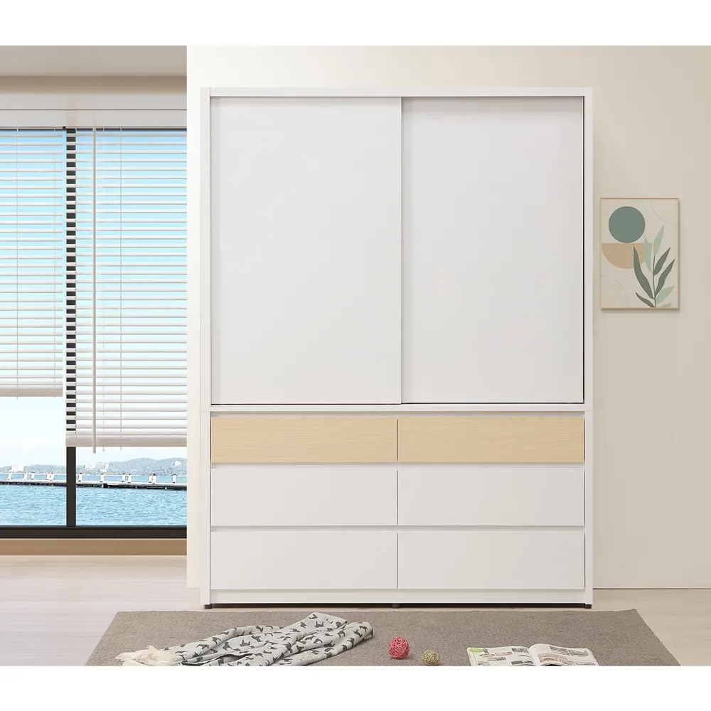 【直人木業】NINA 簡約風六抽滑門標準衣櫃105cm 歷史價格詳細信息