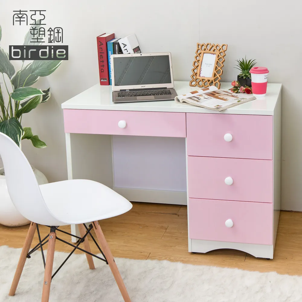 Birdie南亞塑鋼-3.4尺四抽塑鋼書桌/工作桌(白色+白橡色) 歷史價格詳細信息