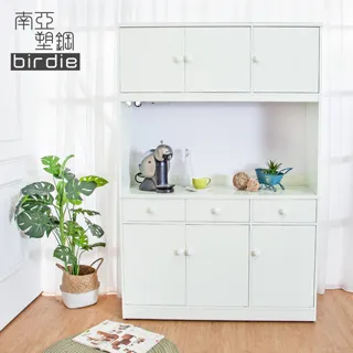 Birdie南亞塑鋼-4尺六門塑鋼百葉高鞋櫃(白橡色+白色) 歷史價格詳細信息