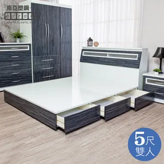 Birdie南亞塑鋼-5尺雙人後二抽屜收納型塑鋼床組(床頭片+抽屜床底)(不含床墊)(鐵刀木色) 歷史價格詳細信息