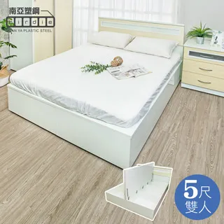 Birdie南亞塑鋼-5尺雙人後二抽屜收納型塑鋼床組(床頭片+抽屜床底)(不含床墊)(鐵刀木色) 歷史價格詳細信息