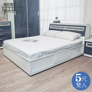 Birdie南亞塑鋼-5尺雙人六抽屜塑鋼床組(床頭片+抽屜床底)(鐵刀木色) 歷史價格詳細信息