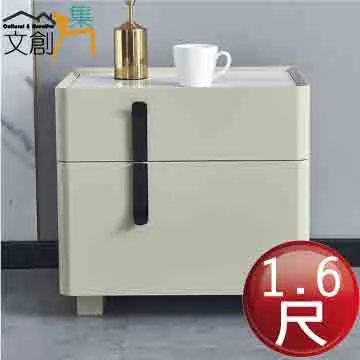 【文創集】艾迪1尺岩板二抽床頭櫃/收納櫃(二色可選) 歷史價格詳細信息