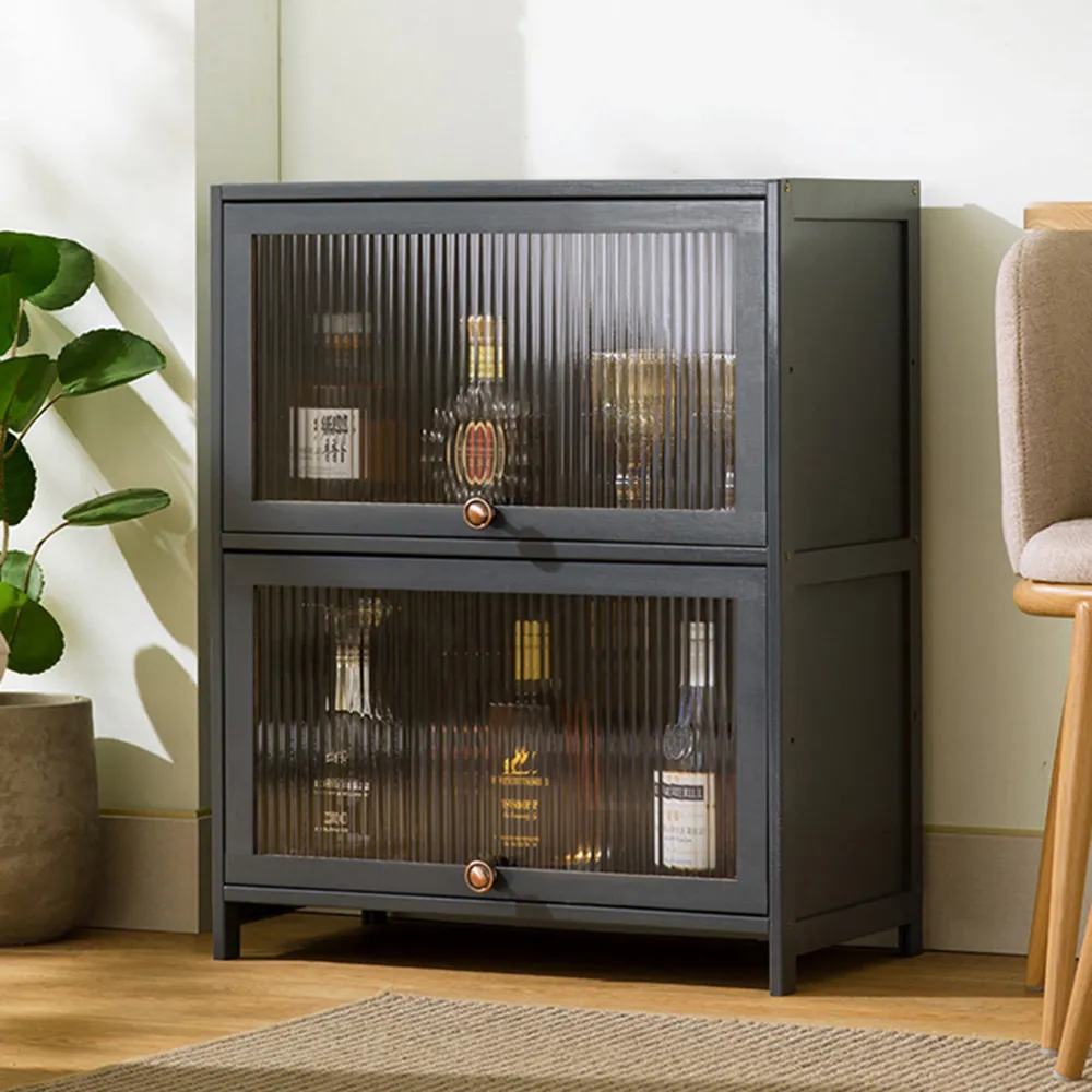 【HappyLife】沉穩深灰楠竹製餐櫥置物櫃/四層80cm (Y10623) 歷史價格詳細信息