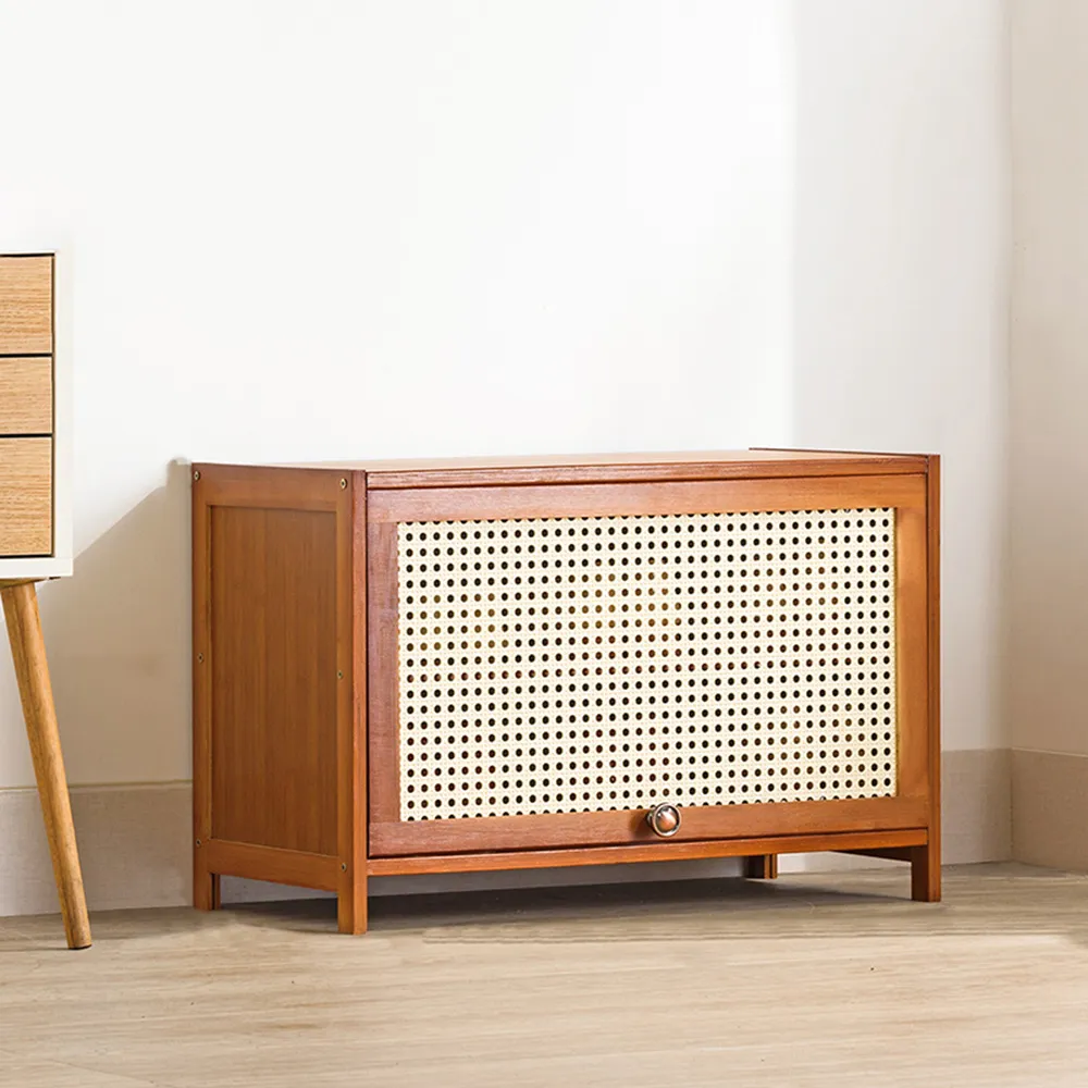 【HappyLife】仿編藤翻門置物櫃/三層80cm (Y10482) 歷史價格詳細信息