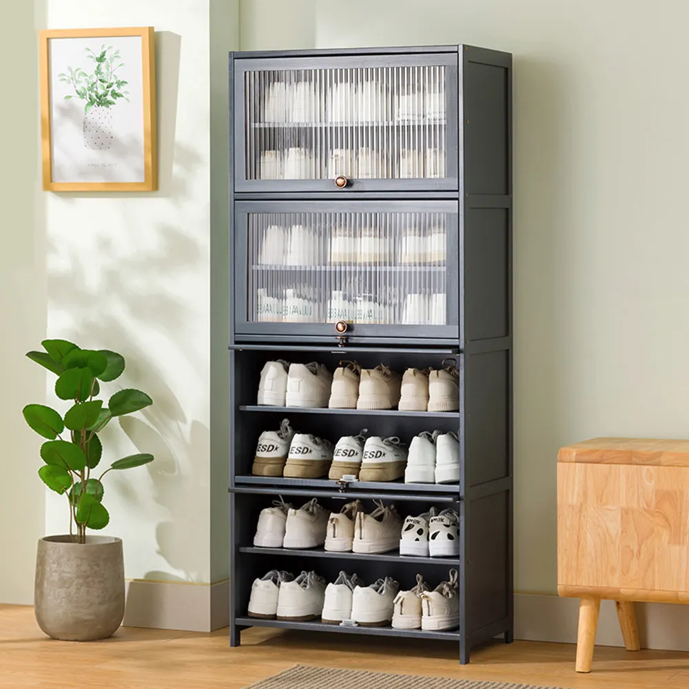 【HappyLife】沉穩深灰楠竹製三門餐邊櫃 (Y10709) 歷史價格詳細信息