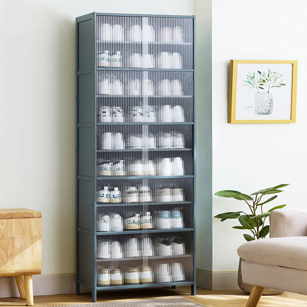 【HappyLife】楠竹拉門鞋櫃 透明櫃門 十層40公分 Y10940 歷史價格詳細信息