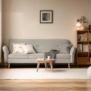 源氏木語亞丁北歐可調頭枕三人座布沙發 S0144 米白 歷史價格詳細信息