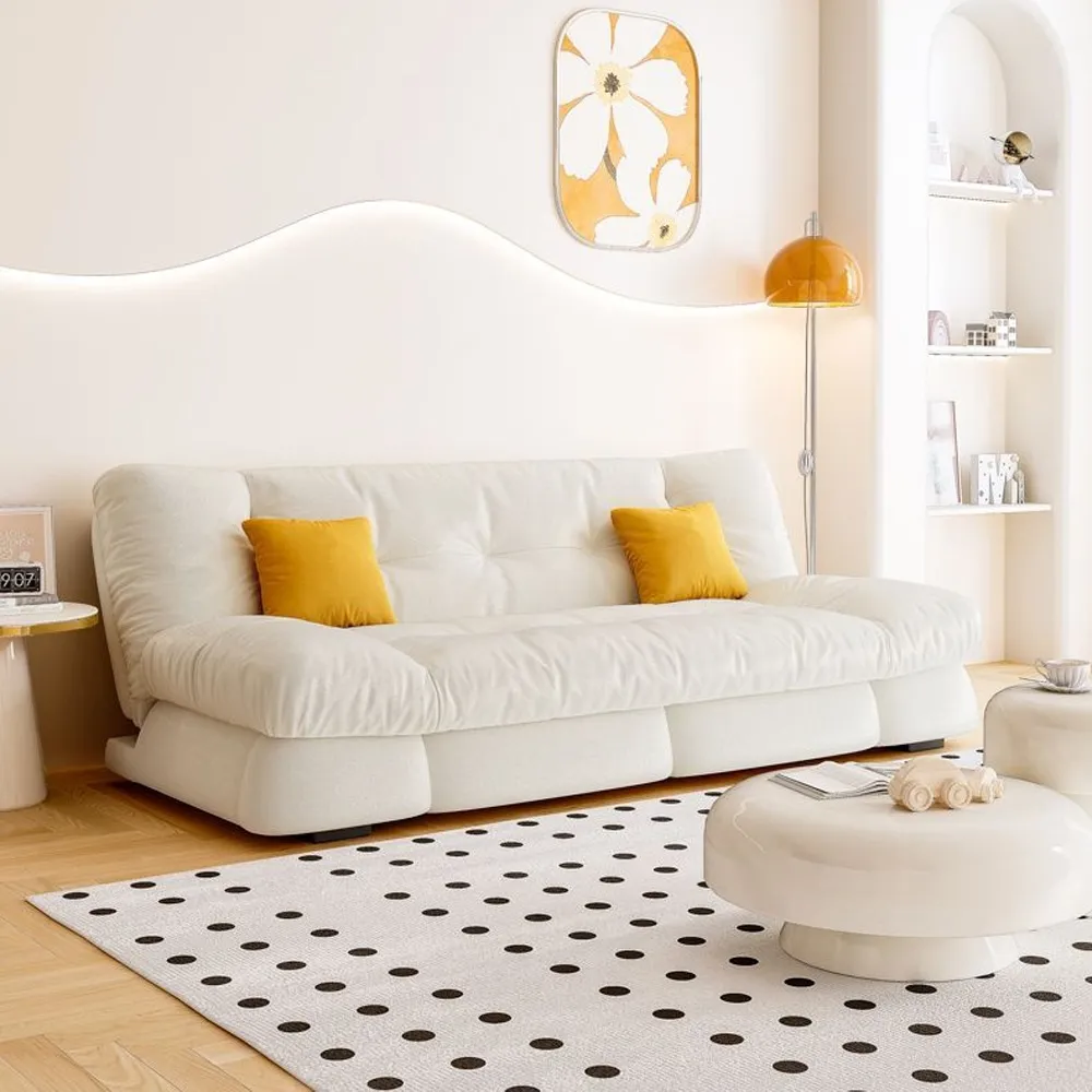 雲朵沙發定型棉奶油風創意設計師意式極簡羊羔絨客廳布藝沙發 歷史價格詳細信息