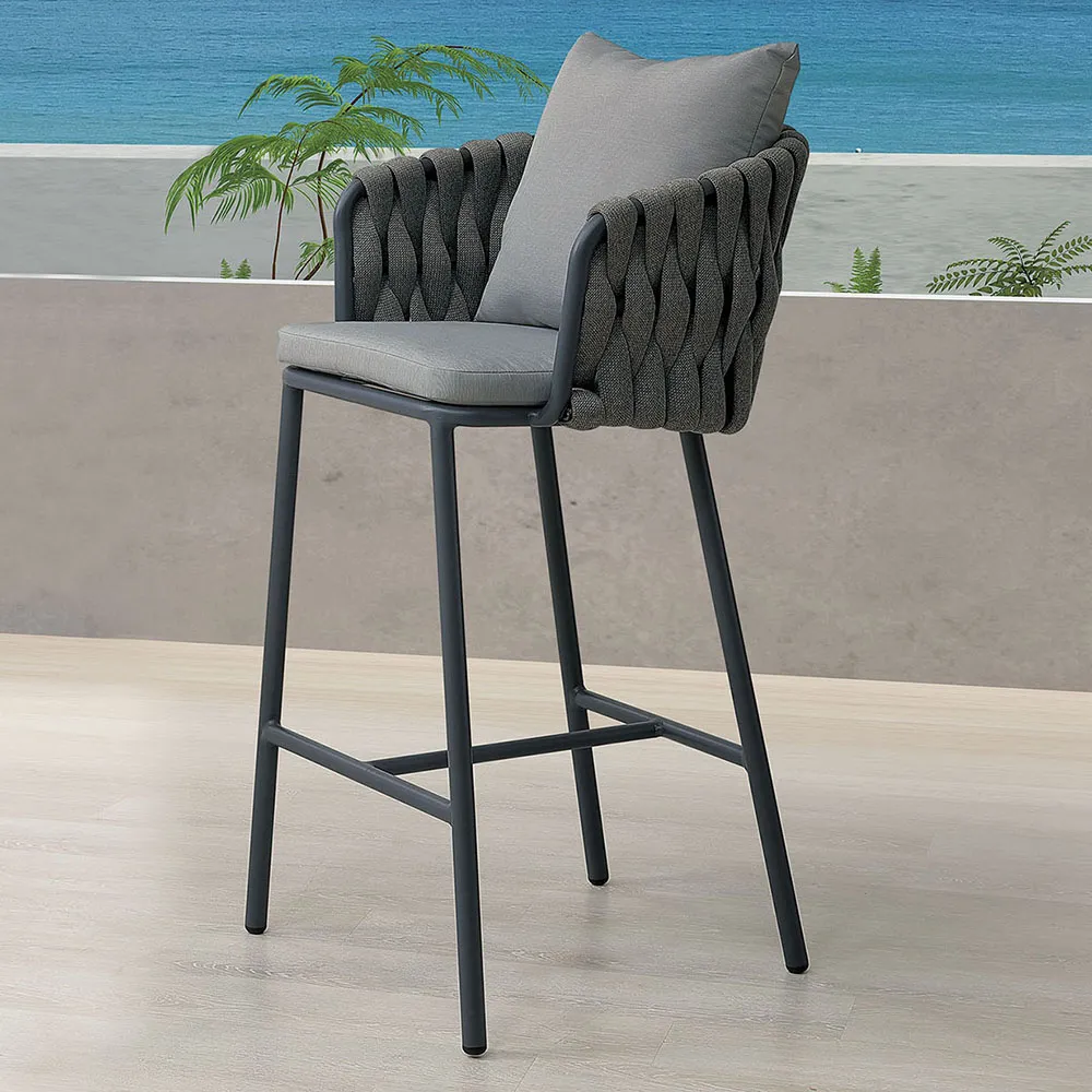 戶外吧椅吧檯庭院露臺露天酒吧高腳凳美式民宿藤編吧桌吧椅組合 歷史價格詳細信息