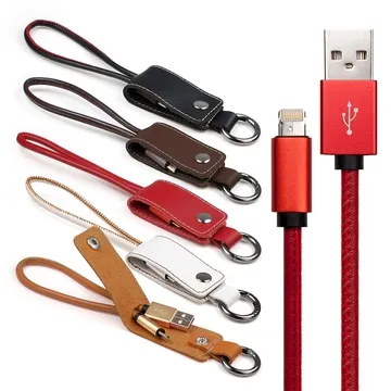 一頭兩用 iOS&安卓二合一 皮革鑰匙圈快速充電傳輸線 二合一 快充線 皮革 【現貨】 歷史價格詳細信息