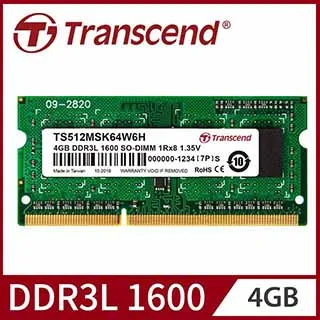 【 Transcend 創見 筆電記憶體】4GB 1Rx8 DDR3 1600 歷史價格詳細信息