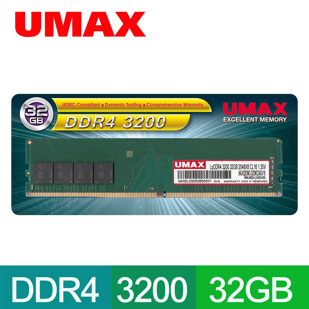 UMAX DDR4 3200 32GB 2048x8 桌上型記憶體 歷史價格詳細信息
