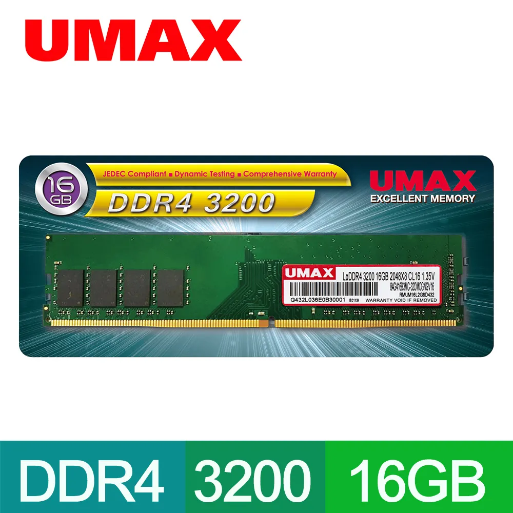 UMAX DDR4 3200 16GB (8G*2)含散熱片1024X8 桌上型記憶體 歷史價格詳細信息