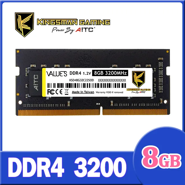 AITC 艾格 Value S 筆電型 DDR4 8GB 3200 Memory ram SODIMM 記憶體 終身保固 歷史價格詳細信息