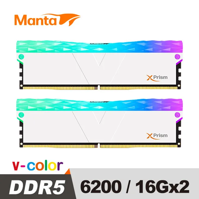 v-color 全何 MANTA XPrism 系列 DDR5 6000 32GB (16GBx2) RGB桌上型超頻記憶體 (白) 歷史價格詳細信息
