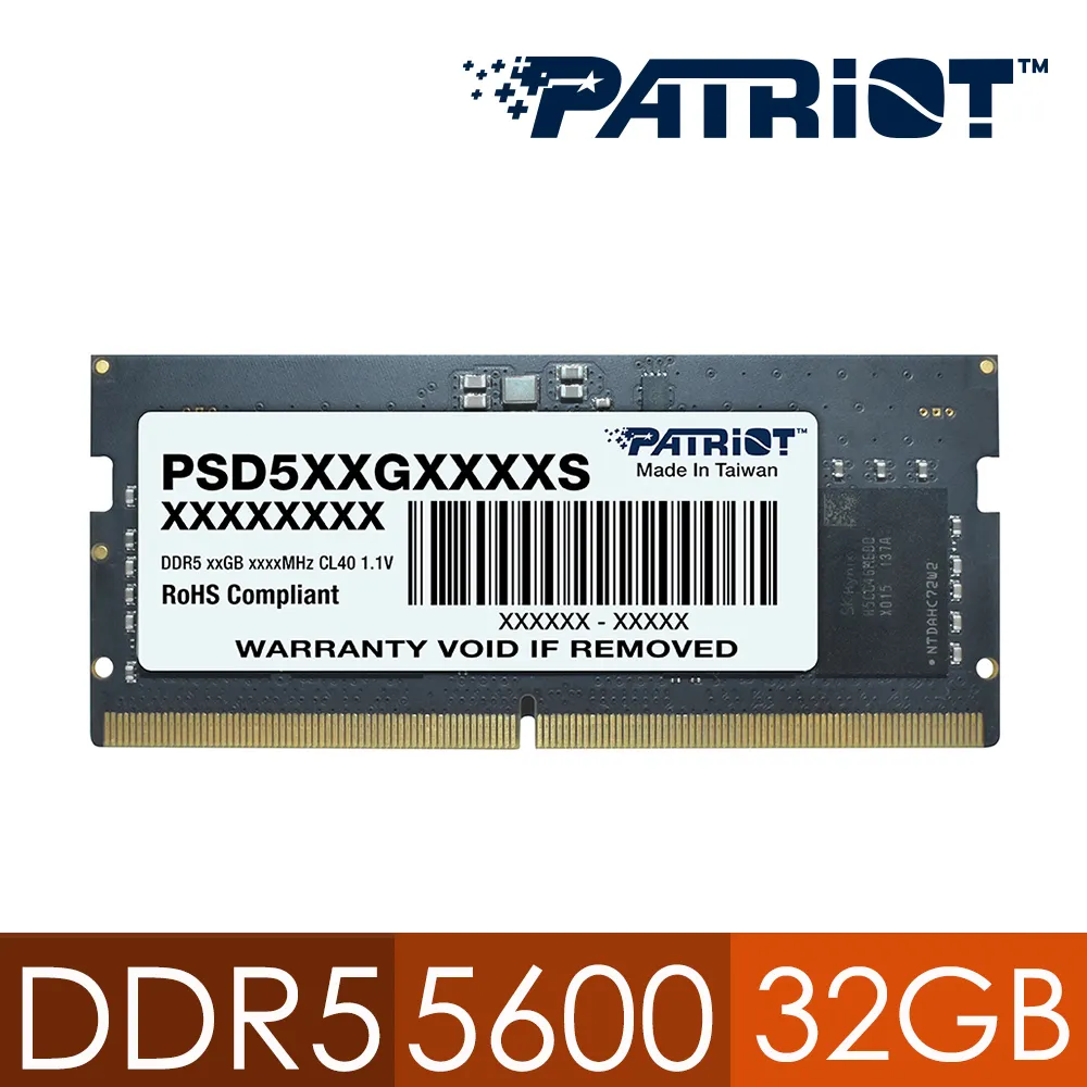【PATRiOT 博帝】DDR5 5600 32GB 桌上型記憶體(PSD532G56002) 歷史價格詳細信息