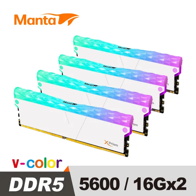 v-color 全何 MANTA XPrism系列 DDR5 5600 32GB(16GB*2) RGB桌上型超頻記憶體+RGB燈條模組(白) 歷史價格詳細信息