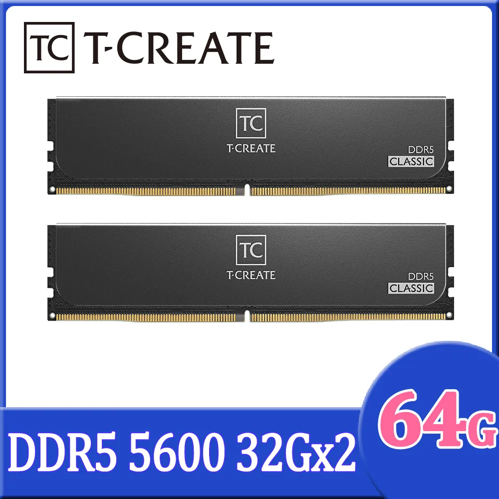 TEAM 十銓 T-CREATE 創作者系列 CLASSIC  DDR5 5600 64GB(32Gx2) CL46 桌上型記憶體 歷史價格詳細信息
