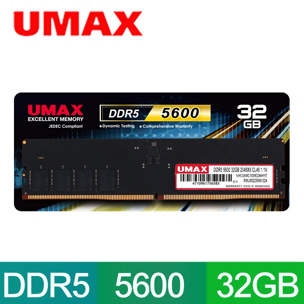 UMAX DDR5 5600 32GB 桌上型記憶體(2048X8) 歷史價格詳細信息