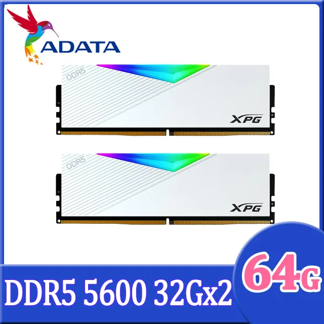 【ADATA 威剛】LANCER RGB DDR5 5600 32GB*2 白色 超頻桌上型記憶體(AX5U5600C3632G-DCLARWH) 歷史價格詳細信息