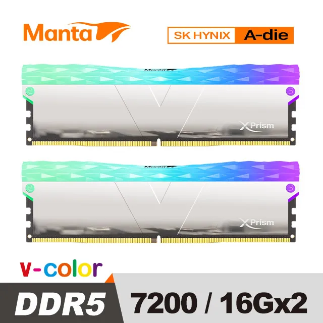 v-color 全何 MANTA XPRISM 系列 DDR5 7200 48GB (24GB*2) 桌上型超頻記憶體 (銀色) 歷史價格詳細信息
