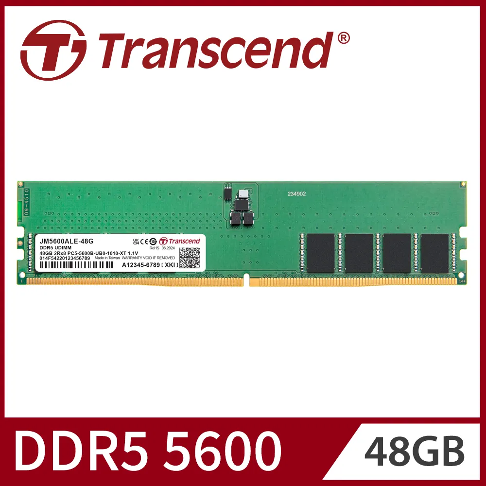 【Transcend 創見】JetRam DDR5 5600 48GB 桌上型記憶體(JM5600ALE-48G 新舊包裝隨機出貨) 歷史價格詳細信息