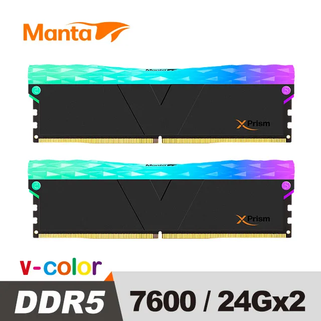 v-color 全何 MANTA XPrism 系列 DDR5 7600 48GB (24GBx2) RGB桌上型超頻記憶體 (白色) 歷史價格詳細信息