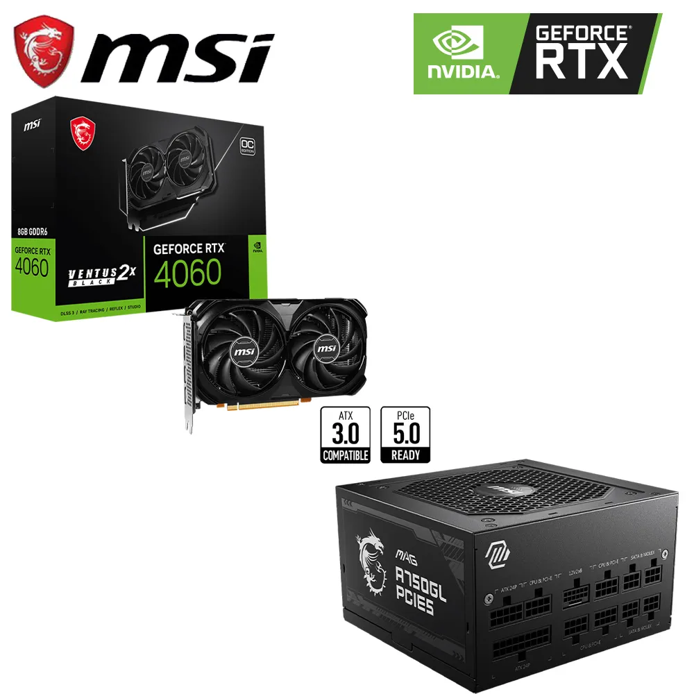 【顯示卡優惠套餐】微星RTX4060 VENTUS 2X 8G (白)顯示卡+ 微星A500DN (80+) 電源供應器 歷史價格詳細信息