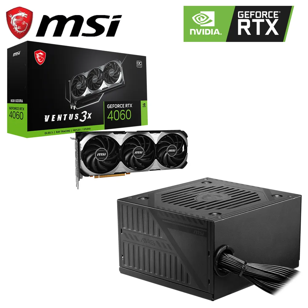 微星RTX 4060 VENTUS 3X 8G OC + 微星 MAG A650BN(650W 80+銅牌) 組合包 歷史價格詳細信息