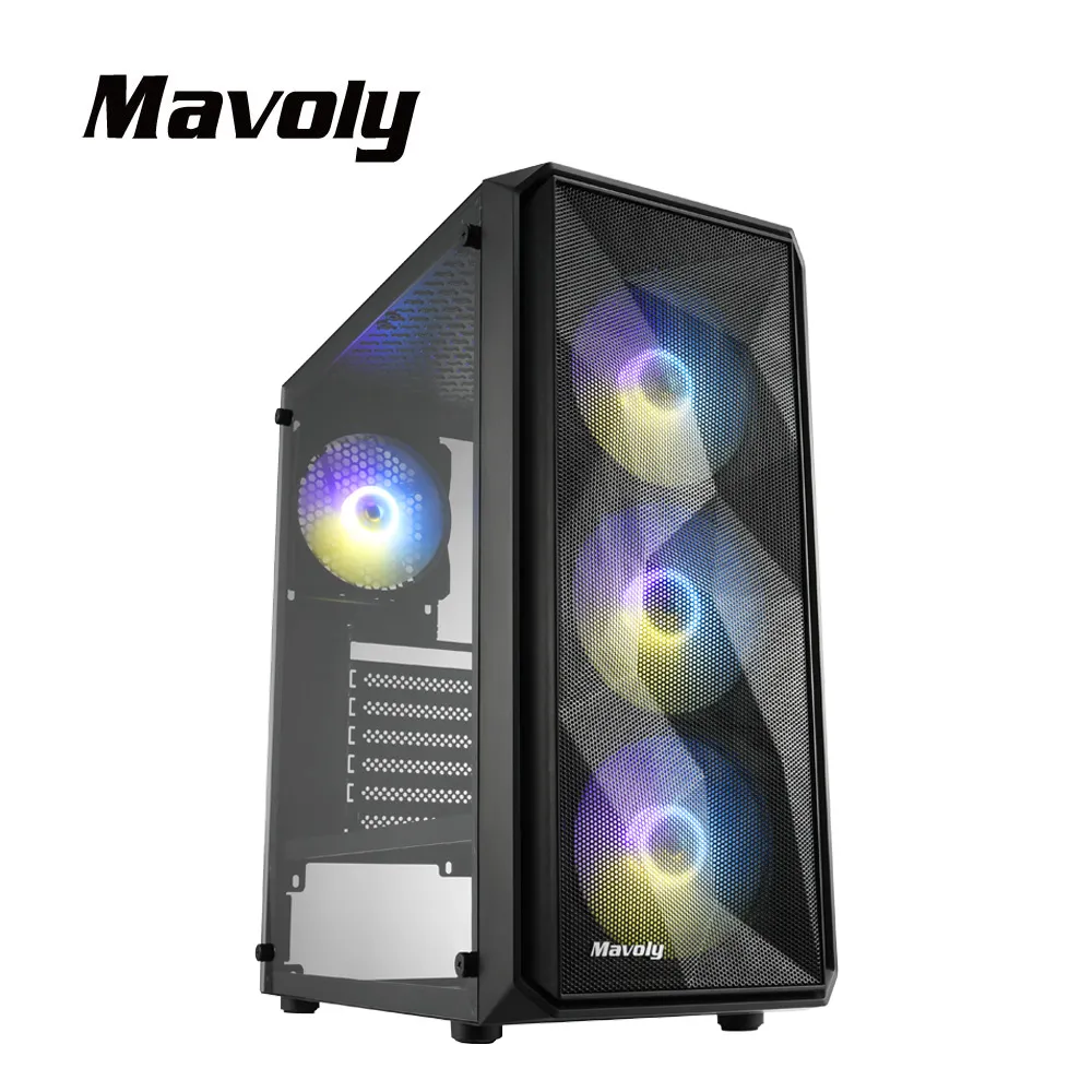 【Mavoly 松聖】黑加侖 USB3.0 ARGB 玻璃透側電腦機殼 歷史價格詳細信息