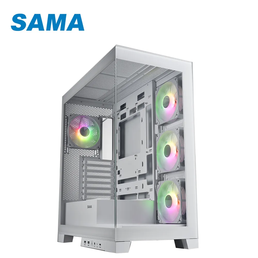 SAMA 先馬 SAK451 大境界 Type-C 海景房 360 4風扇 ATX ARGB 背插式 直立顯卡 電腦機殼 歷史價格詳細信息